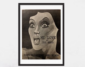 Paul McCartney And Wings – My Love And The Mess - 1973 -  poster, vintage, advertising, no reproduction, retro poster, wall art - j2