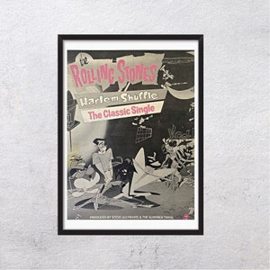THE ROLLING STONES 1986 - Harlem Shuffle - Poster promozionale originale, autentico, pagina vintage, anni '80, rock, musica - J3