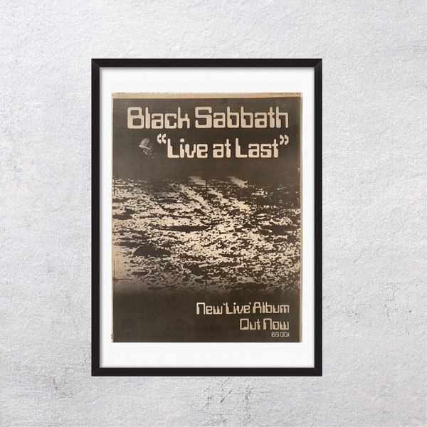 BLACK SABBATH Live at Last 1980 - Original, auténtico, cartel promocional, página vintage, años 80, rock, música - j1