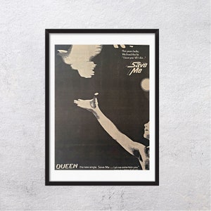 QUEEN SAVE ME 1980 Melody Maker - Original, auténtico, cartel promocional, cartel vintage, años 80, Freddie Mercury, rock, música - J1