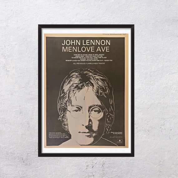 国内盤！John Lennon / ジョン・レノン / MENLOVE AVE. JOHN LENNON 1986 - Menlove Ave - Original, Authentic, Promo Adv