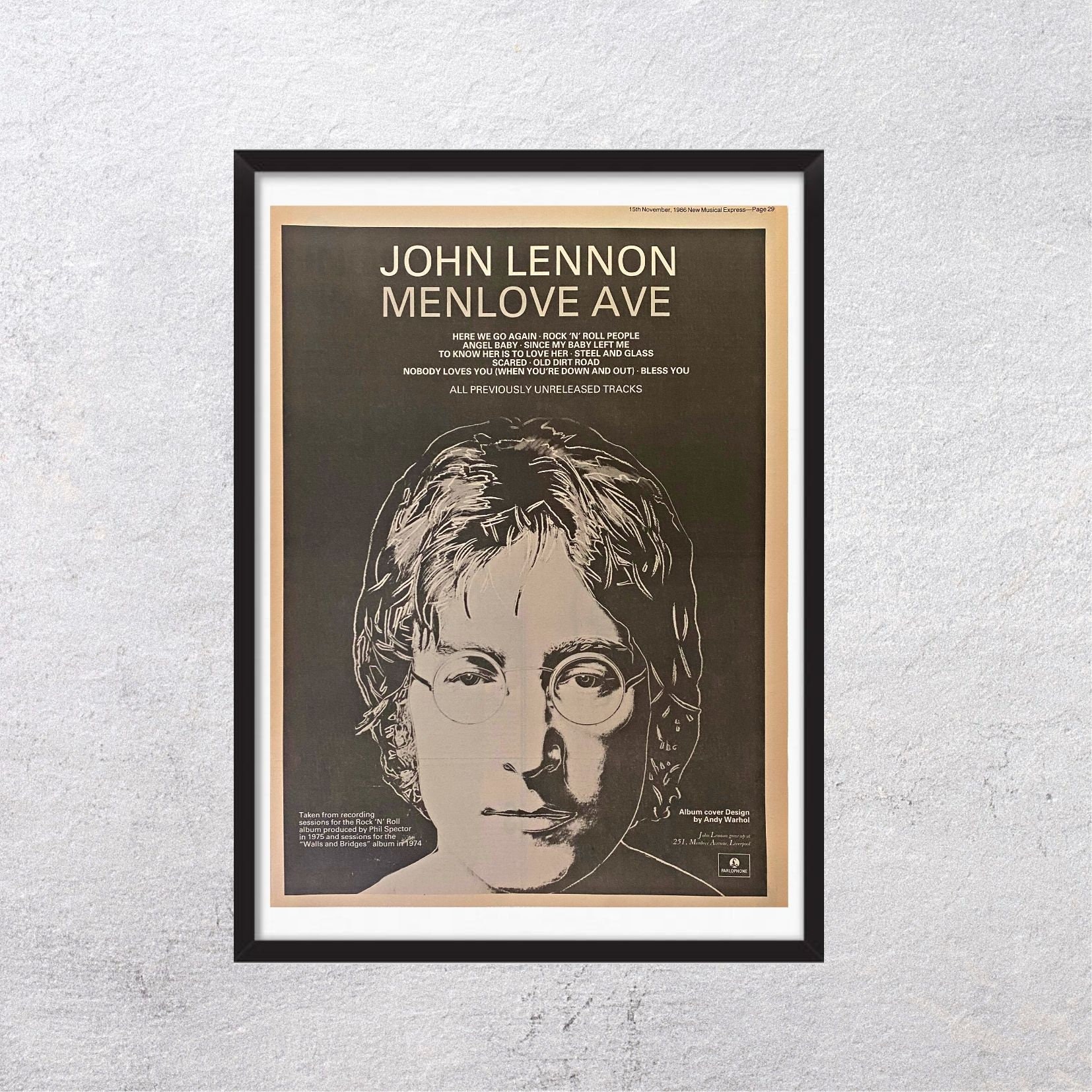 MANSHIP'S USA 6th EDITION レコード資料本 JOHN LENNON 1986 - Menlove Ave - Original, Authentic, Promo Adv