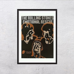 ROLLING STONES 1980 - Emotional rescue - original, music, promo, poster, page, vintage, 80s, no reproduction,, collection - RACred