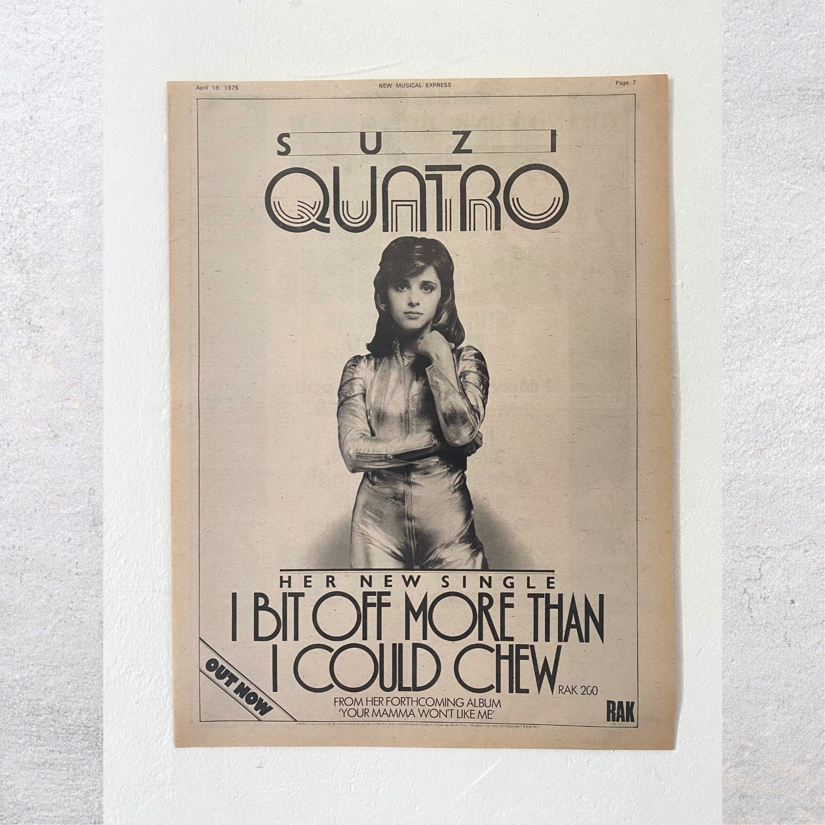 SUZI QUATRO 1975 - I Bit off More Than I Could Chew - Original