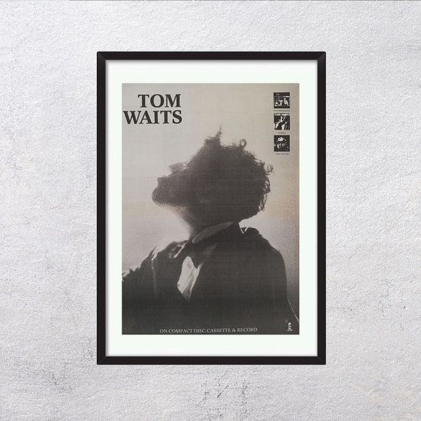 TOM WAITS 1987 - Albums promo adv - authentic, vintage, music, poster, retro poster, magazine, 80s, print - RAC8