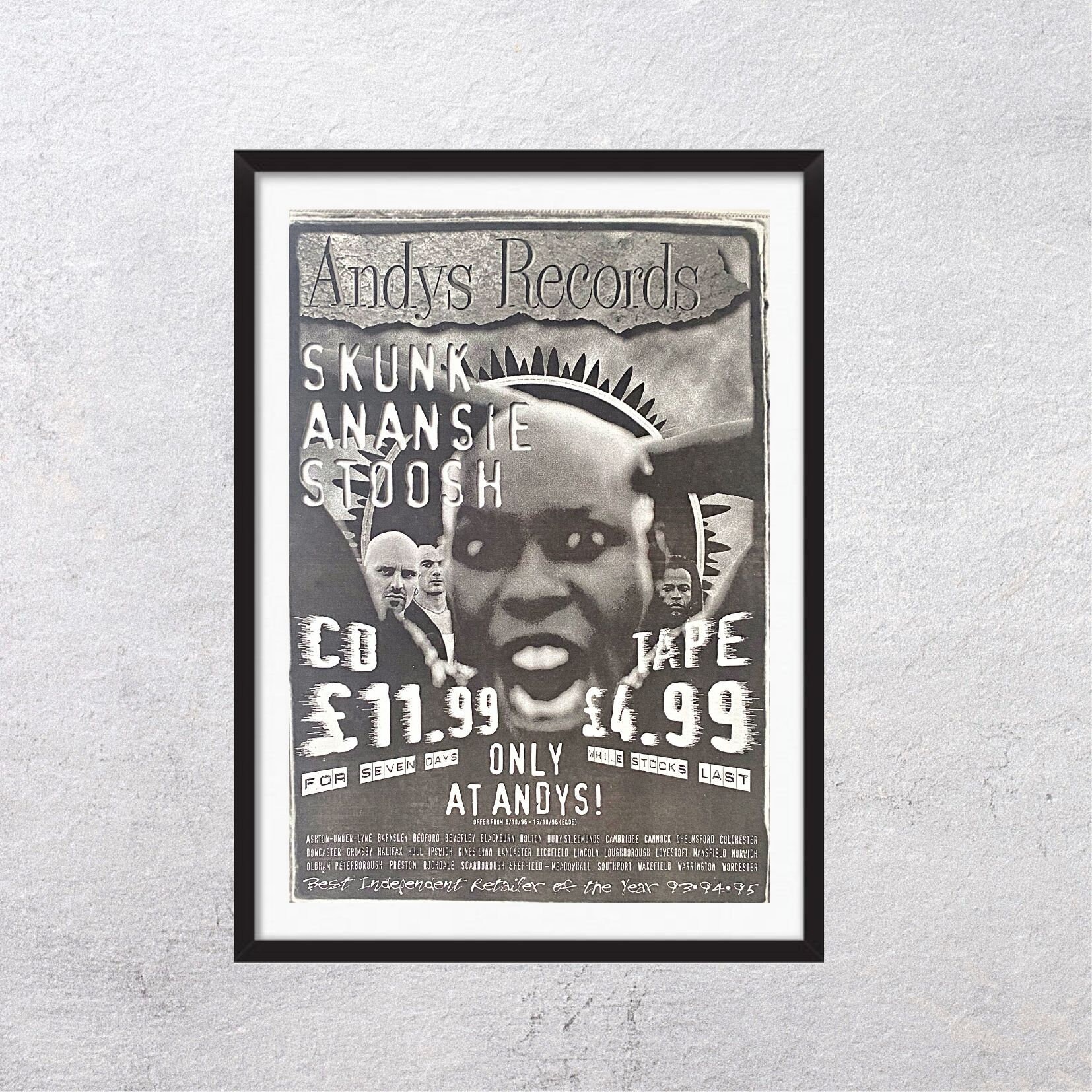 SKUNK ANANSIE STOOSH 1996 Adv Page - Original, Poster, Advertising