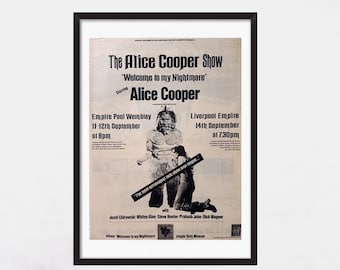 ALICE COOPER Welcome To My Nightmare - The Alice Cooper Show 1975 -  advertising, 1970s, no reproduction, retro magazine poster,  - J1