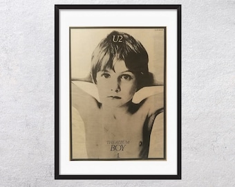 U2 BOY 1980  - authentic original music promo poster page vintage from 80s, bono vox, U2 - j4