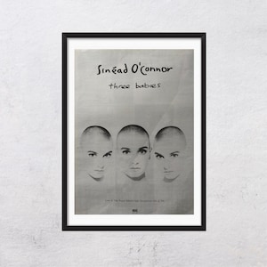 SINEAD O&#39;CONNOR 1990 - three babies - authentic, music, original, promo poster, cutted page,  vintage, 90s - J2