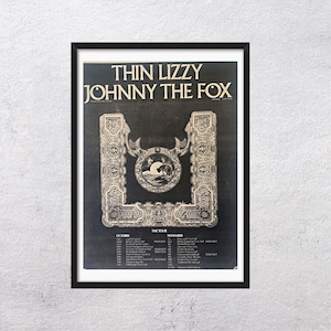 THIN LIZZY 1976 - Johnny the Fox - Original, auténtico, cartel promocional, página vintage, años 70, rock, música - J2