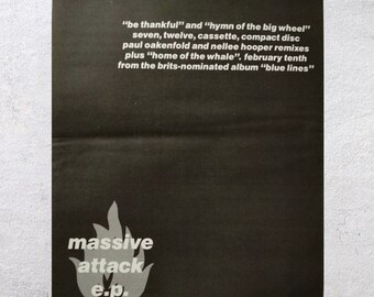 激レア90s MASSIVE ATTACK1991年blue linesポスター 激レア90s MASSIVE ATTACK1991年blue linesポスター