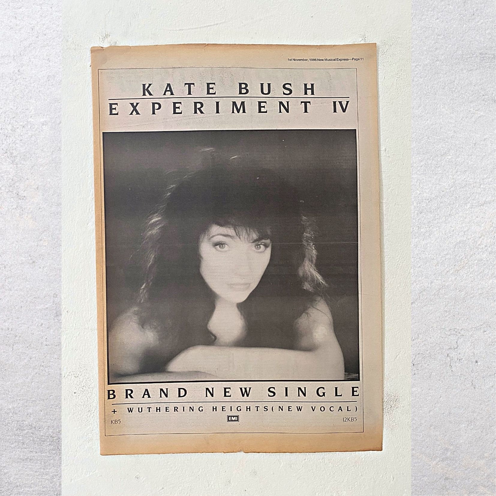 KATE BUSH Experiment IV 1986 Melody Maker - Original, Authentic
