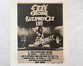 OZZY OSBOURNE 1980 Blizzard of Ozz Live - Original, Authentic