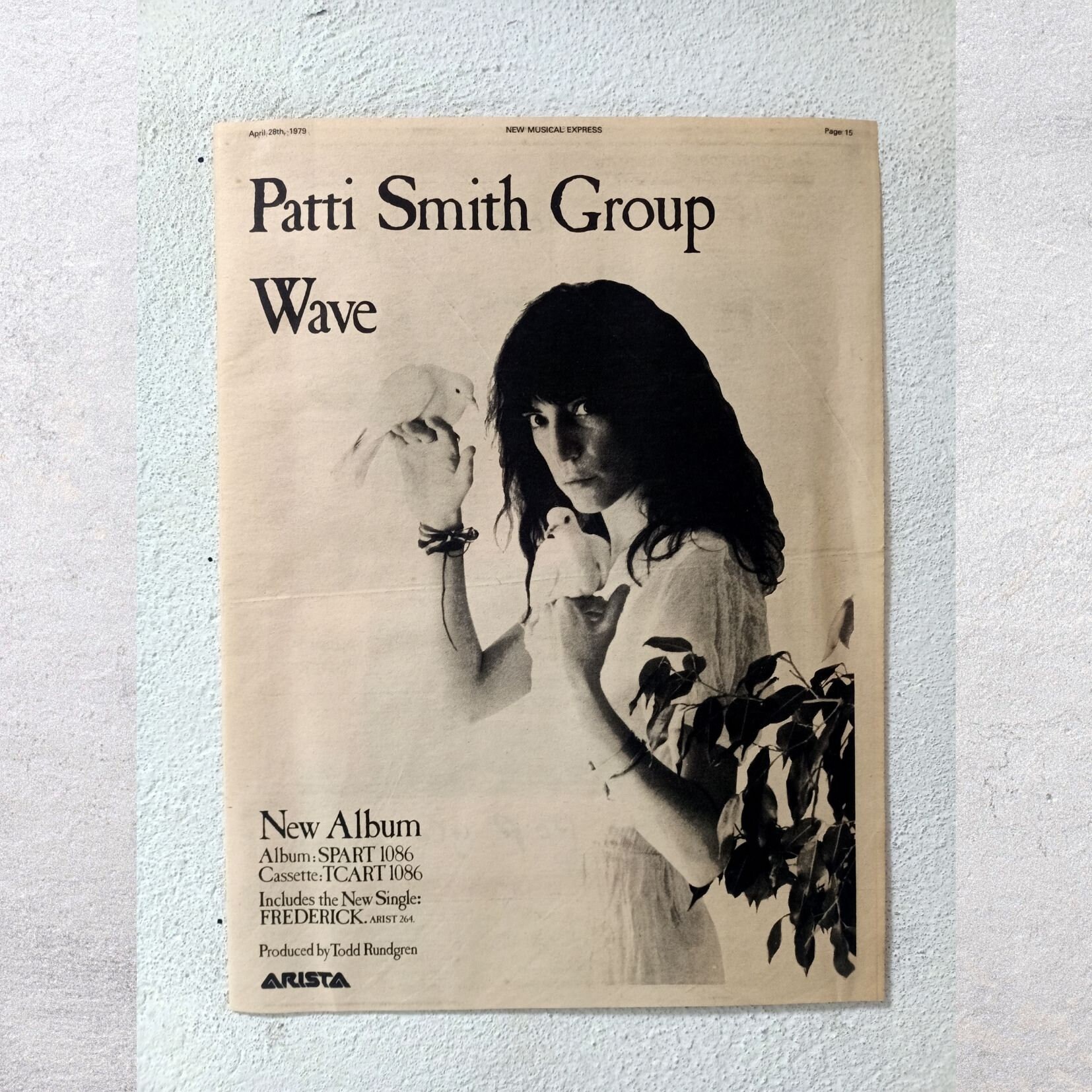 アート・デザイン・音楽 Patti Smith Complete PATTI SMITH 1979 - Wave - Magazine Adv Vintage, Advertising, 1970s