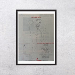 MU 1976 - Lo mejor de Jethro Tull rojo - Original, auténtico, cartel promocional, página vintage, años 70, rock, música - J2