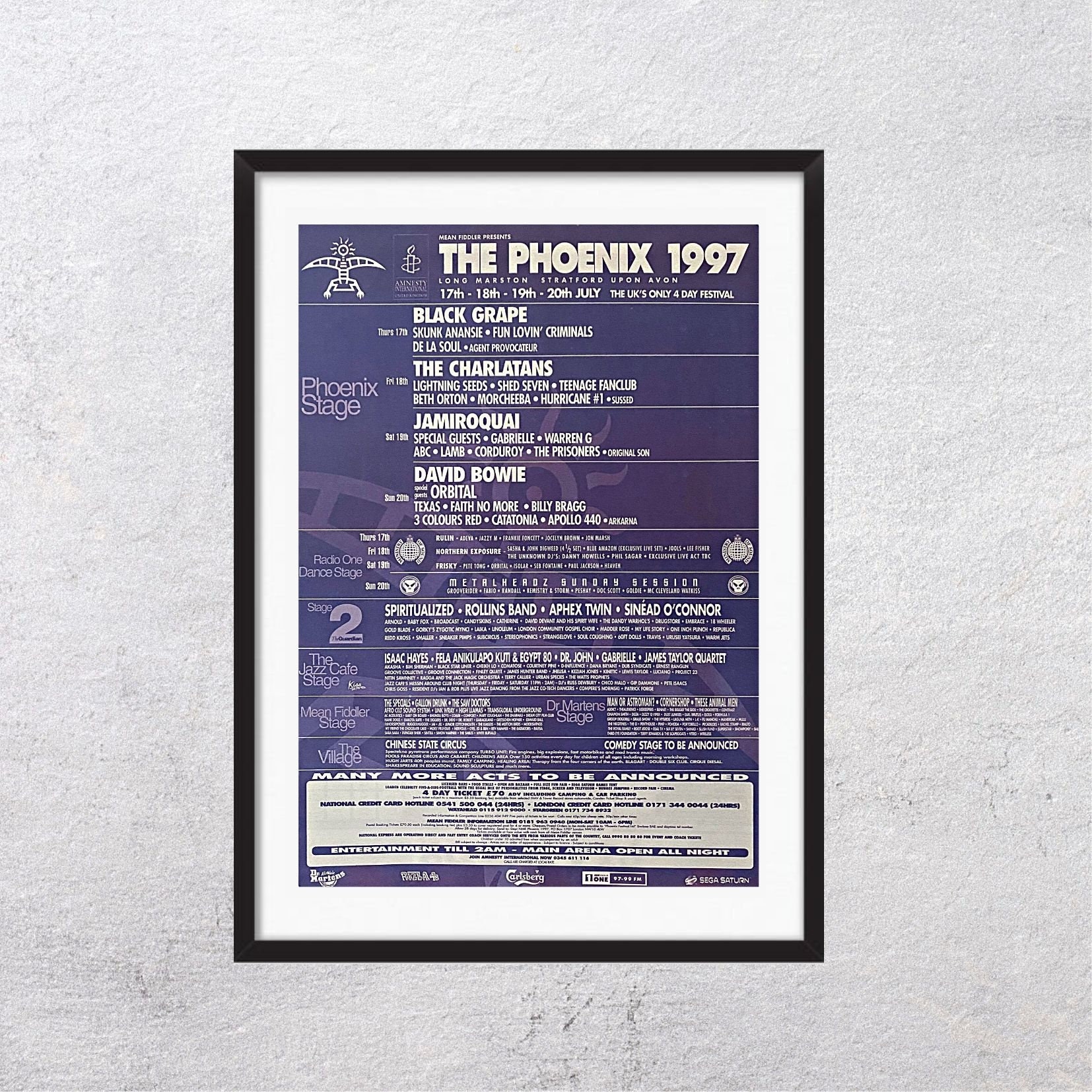 PHOENIX FESTIVAL Featuring David Bowie Apex Twins 1997 Adv Page