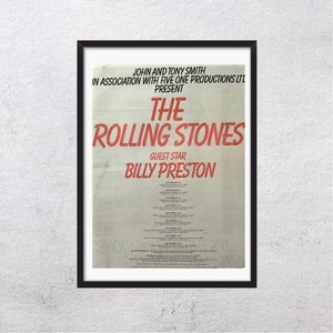ROLLING STONES and Billy Preston 1973 - Uk Tour Sept '73 - authentic, vintage, poster, page, music, rock, album, records, magazine - RAC3