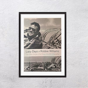 Pagina pubblicitaria ROBBIE WILLIAMS Lazy Days 1997 - originale, poster, pubblicità, pagina, rivista, vintage, anni '90 - J4