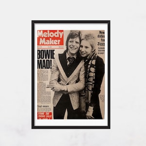 DAVID BOWIE - ¡Bowie loco! Primera página MM 1973 - auténtico, vintage, promocional, cartel, página, adv, raro, impresión, decoración de pared - j2