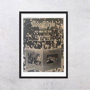 DEEP PURPLE Hecho en Europa 1976 - Original, auténtico, póster promocional, página vintage, años 70, rock, música - J3