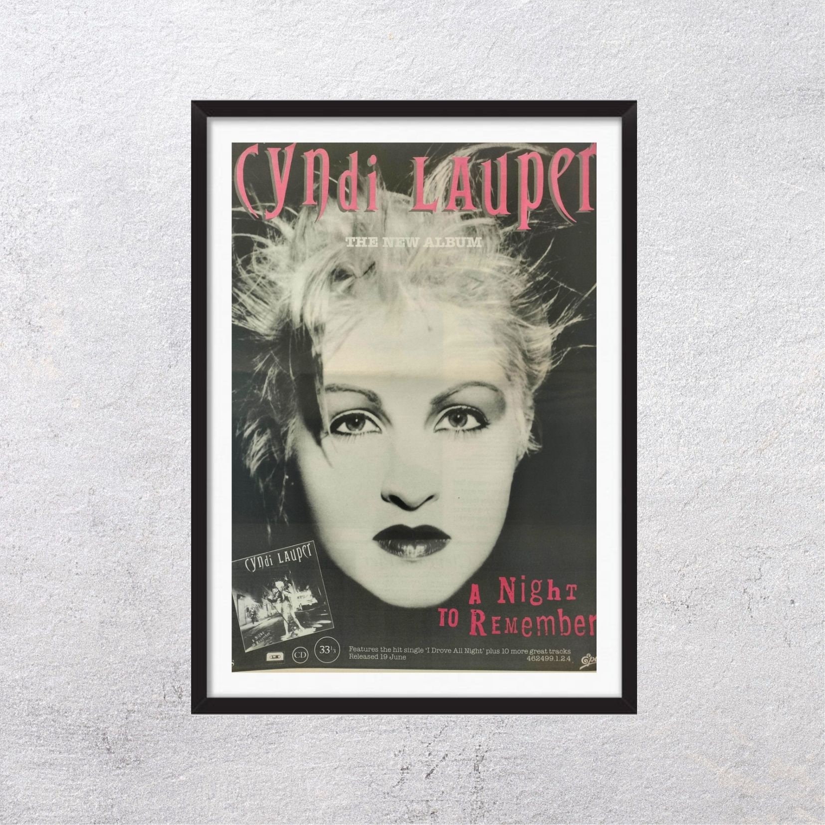 CINDY LAUPER 1989 - A Night to Remember Adv - Adv Music Magazine