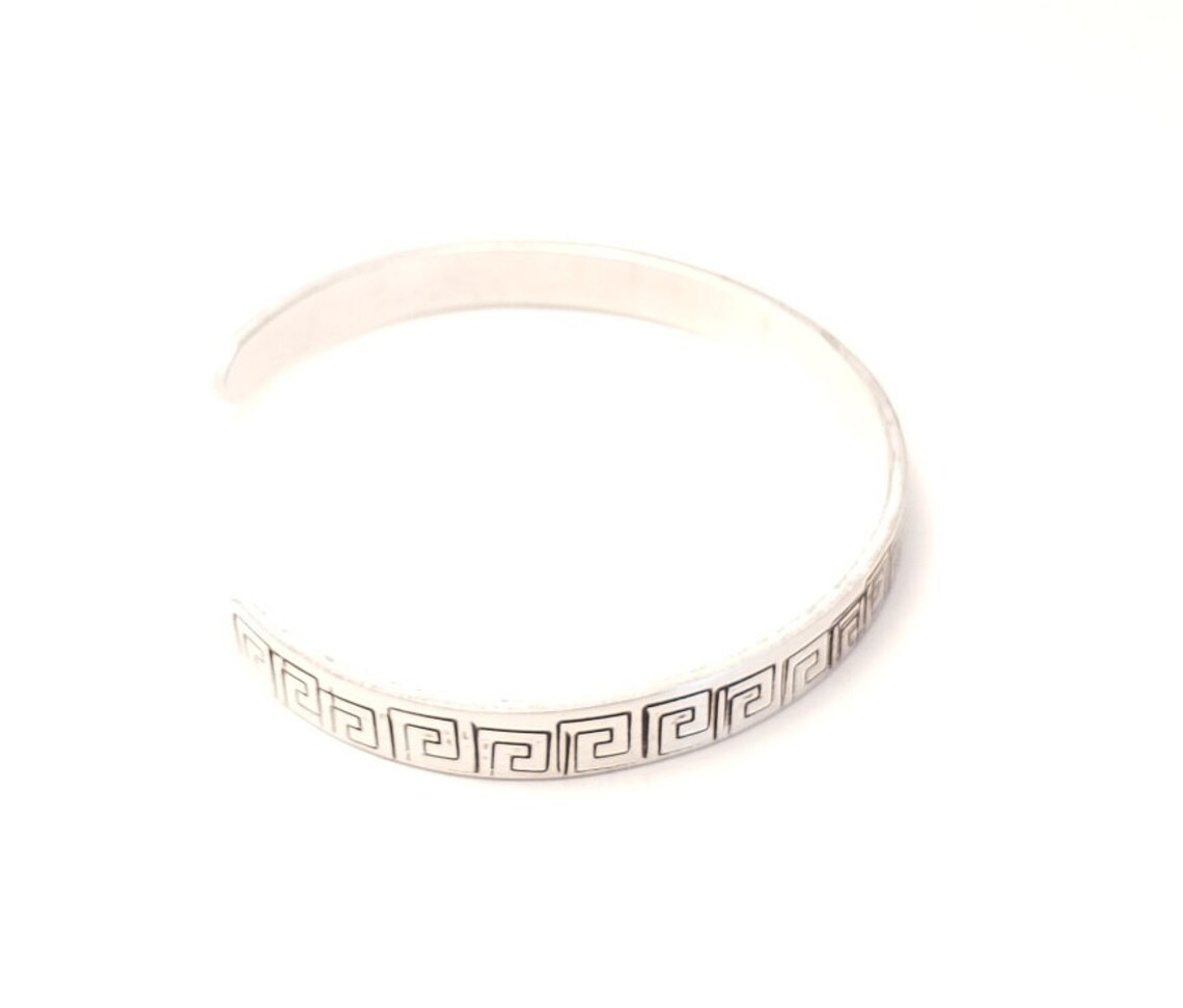 Greek Symbol Cuff Bracelet Hand Stamped Cuff Bracelet Etsy