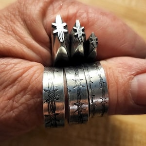 Barbed Wire ring, handmade, stamped, western, boho, cowgirl, lightweight