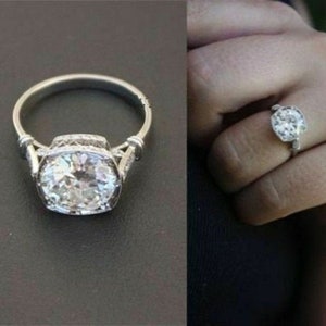 5.00 CT Round Moissanite Diamond Ring, Art Deco Engagement Ring, Woman's Wedding Ring, Vintage Art Deco Ring, Solid 10K, 14K, 18K Gold Ring
