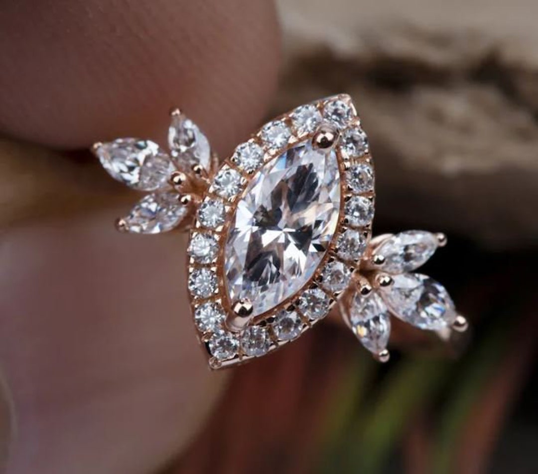 1 CT Marquise Cut Diamond Engagement Ring Marquise Seven - Etsy