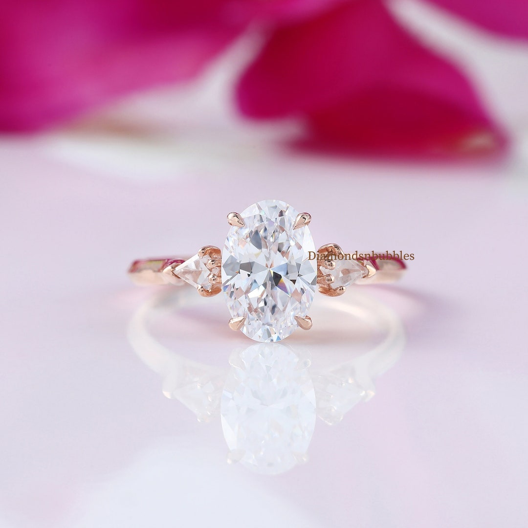 3ct Oval Cut Ornate Moissanite Ring