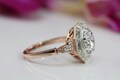 Vintage Engagement Ring For Women / Art Deco Style ring / Art Deco Antique Ring / Estate ring / Bezel Set Silver Ring / Two-Tone Ring