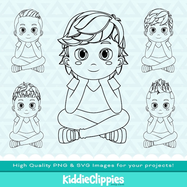 Boy Sitting Legs Crossed Clipart PNG & SVG | scrapbook, illustration, Boy, peeking, hiding, peekaboo