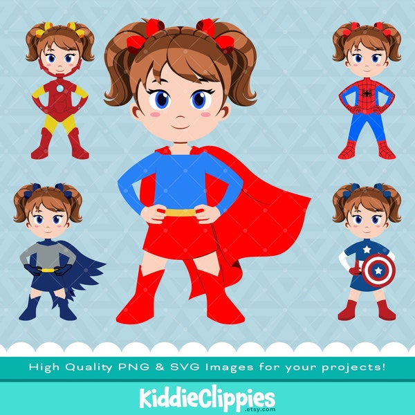 Superhero Costumes Girl 2 PNG & SVG | scrapbook, illustration, girl svg, hero, superwoman