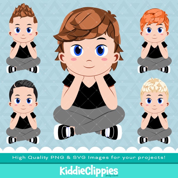 Boy Sitting Legs Crossed Clipart PNG & SVG | scrapbook, illustration, Boy, peeking, hiding, peekaboo