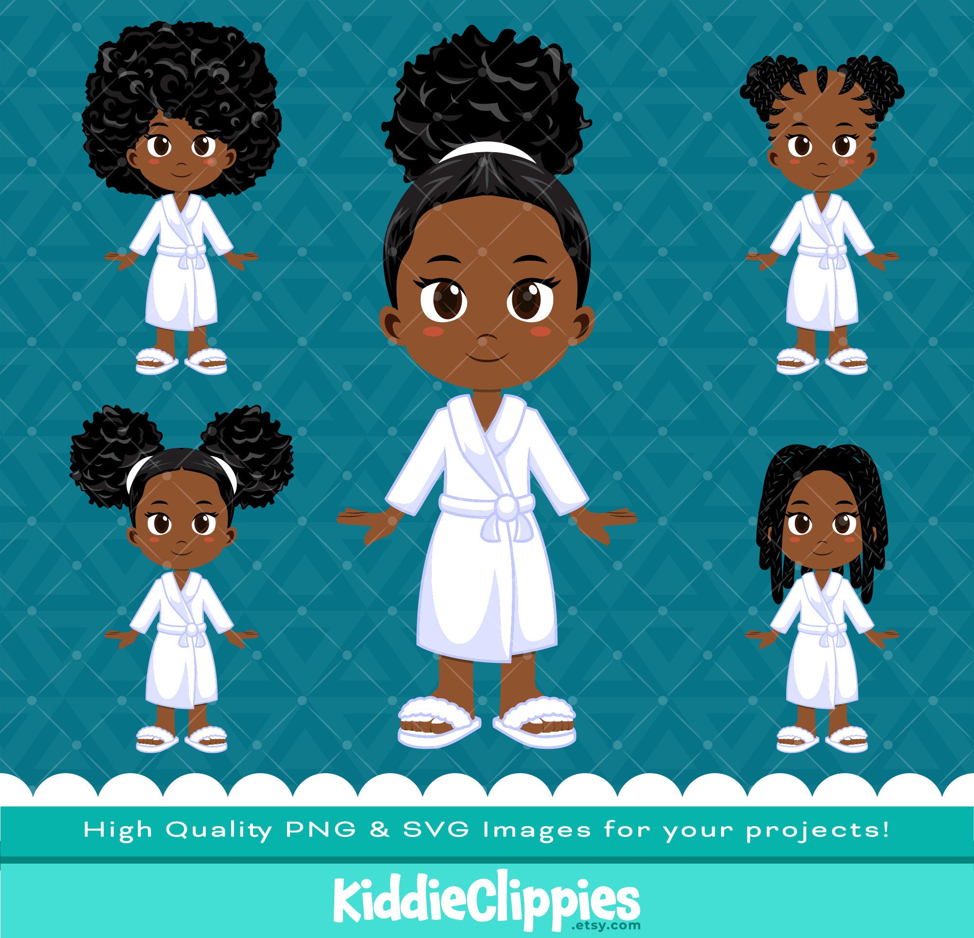 Black Spa Girl Clipart PNG &amp; SVG Scrapbook, Illustration, Girl, Dance ...