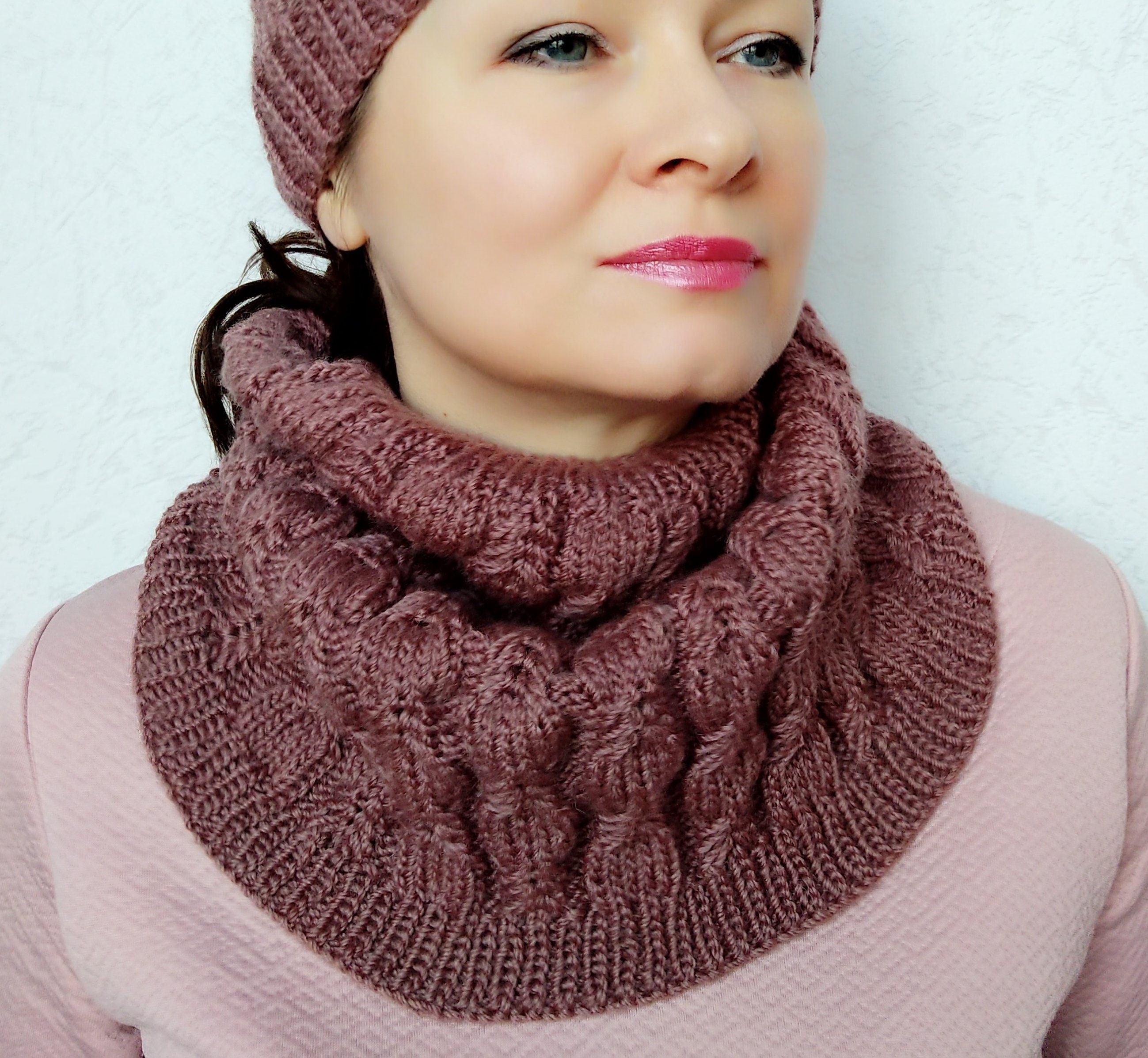Cable snood knitting pattern knit snood for women aran Etsy
