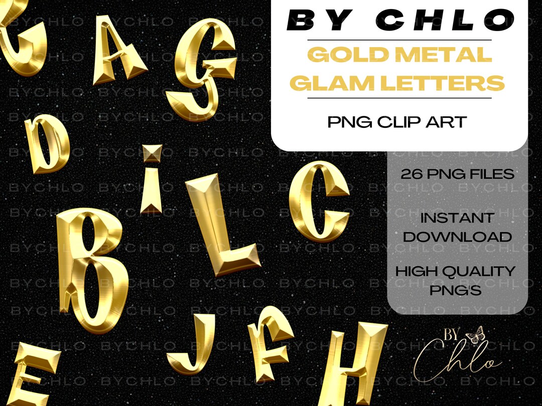 GOLD METAL LETTERS Png Alphabet Letter Diy Logo Clipart - Etsy