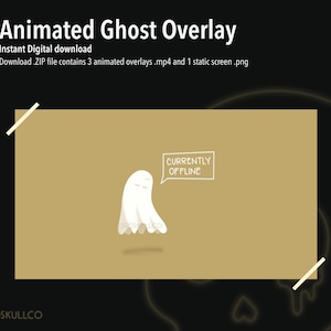 Animated Ghost Halloween Stream Overlay Set | Twitch Streaming Overlay Package