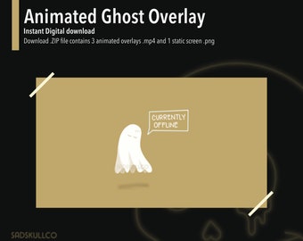 Animated Ghost Halloween Stream Overlay Set | Twitch Streaming Overlay Package