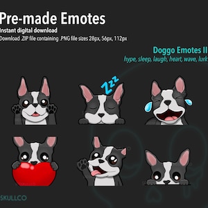 Dog Emote Set II / Stream Emotes / Cute Doggo Emote
