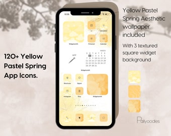 photo Icon Aesthetic Yellow Pastel pastel yellow icons etsy