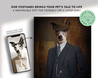 Peaky Blinder Custom Pet & Dog Portrait - Unikatowe płótno lub wydruk z Twoich własnych zdjęć