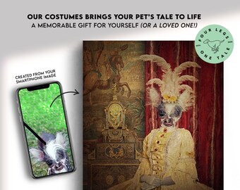 Marie Antoinette Custom Pet & Dog Portrait - Unikatowy obraz na płótnie lub wydruk z Twoich własnych zdjęć