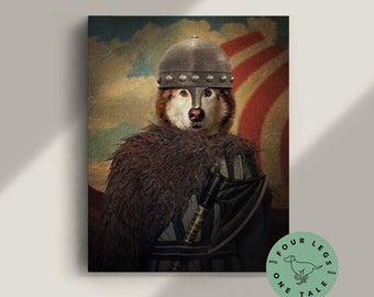 Viking Custom Pet & Dog Portrait - Unique Canvas or Print from Your Own Photos