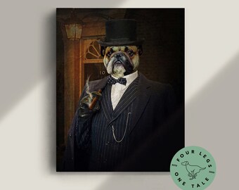 Winston Churchill Custom Pet & Dog Portrait - Unique Canvas or Print from Your Own Photos