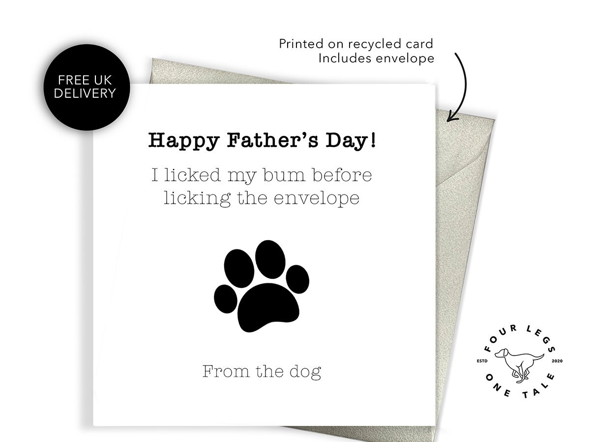 Fathers Day Dog Cards Funny Dog Cards for Fathers Day Etsy UK