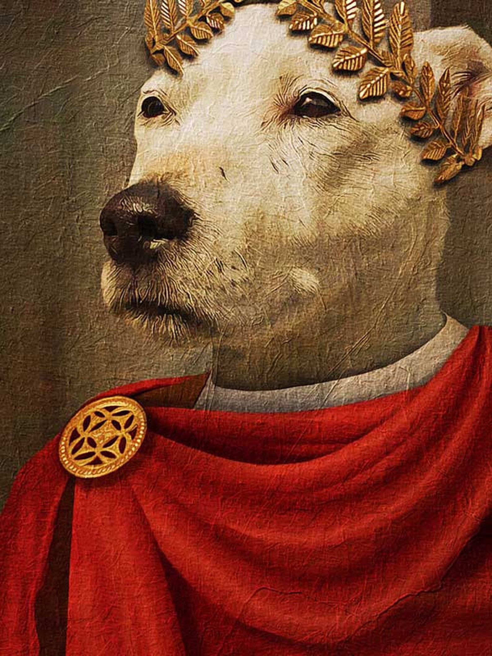 Julius Caesar Pet Dog Portrait Custom Canvas Etsy