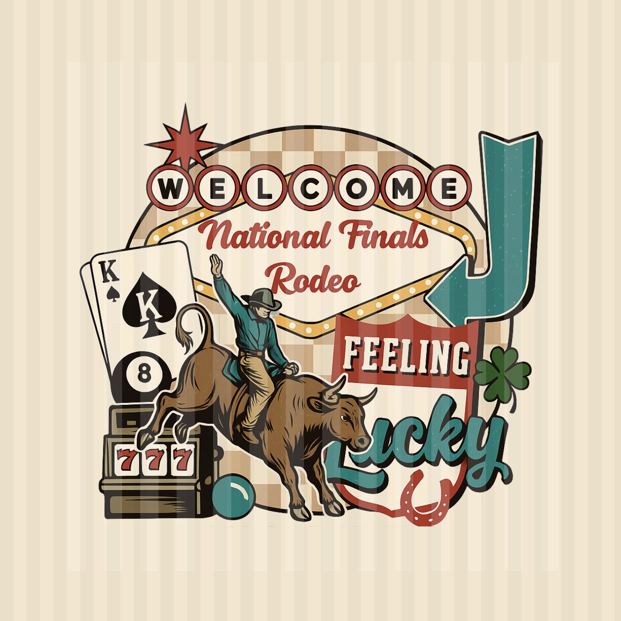 National Finals Rodeo Bull Rider PNG: Las Vegas Cowboy Design (digital ...