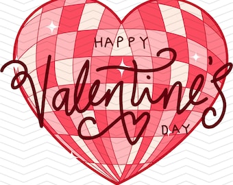 Happy Valentine’s Day Heart PNG | Transparent Background | Valentine Clipart | Sublimation | Instant Download