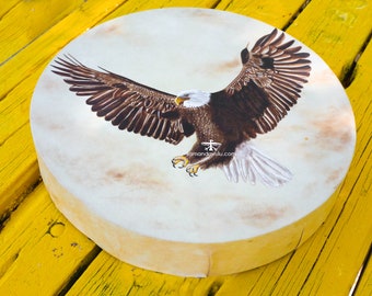 Bald Eagle Shaman Drum, Powerful Resonance, The Eagle spirit ,Power Animal Eagle Drum, Hand Made, Original Art, Altai Shaman Drum